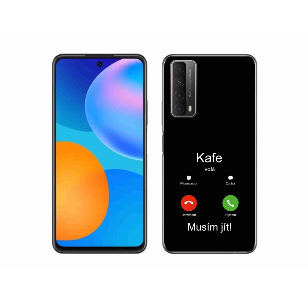 Gél borító mmCase a Huawei P Smart (2021) - kávé hívó fekete háttérrel