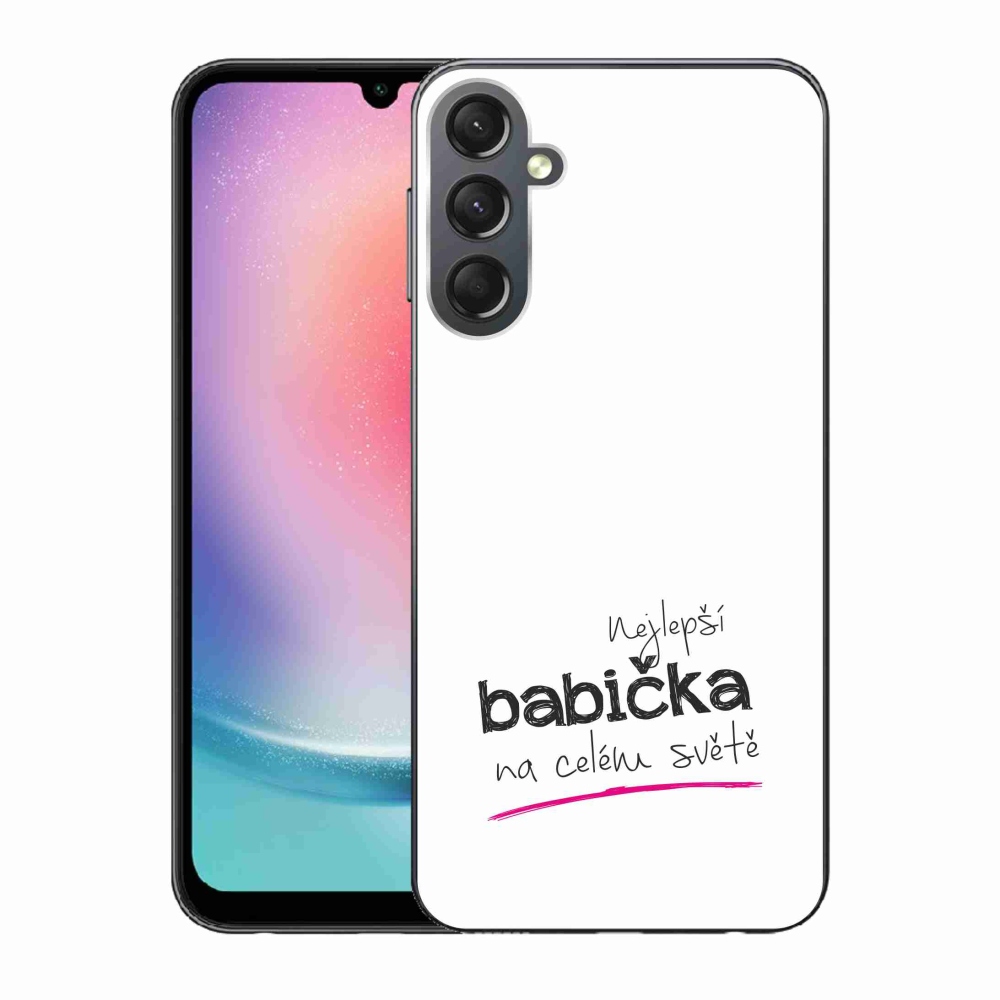 Gél borító mmCase Samsung Galaxy A24 - a legjobb nagymama 4 fehér háttérrel