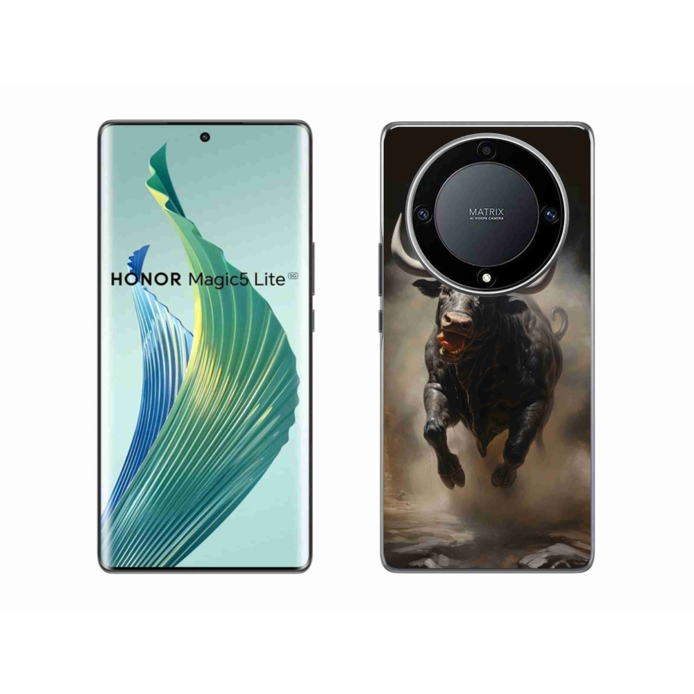 Gél borítás mmCase a Honor Magic 5 Lite 5G számára - dühös bika