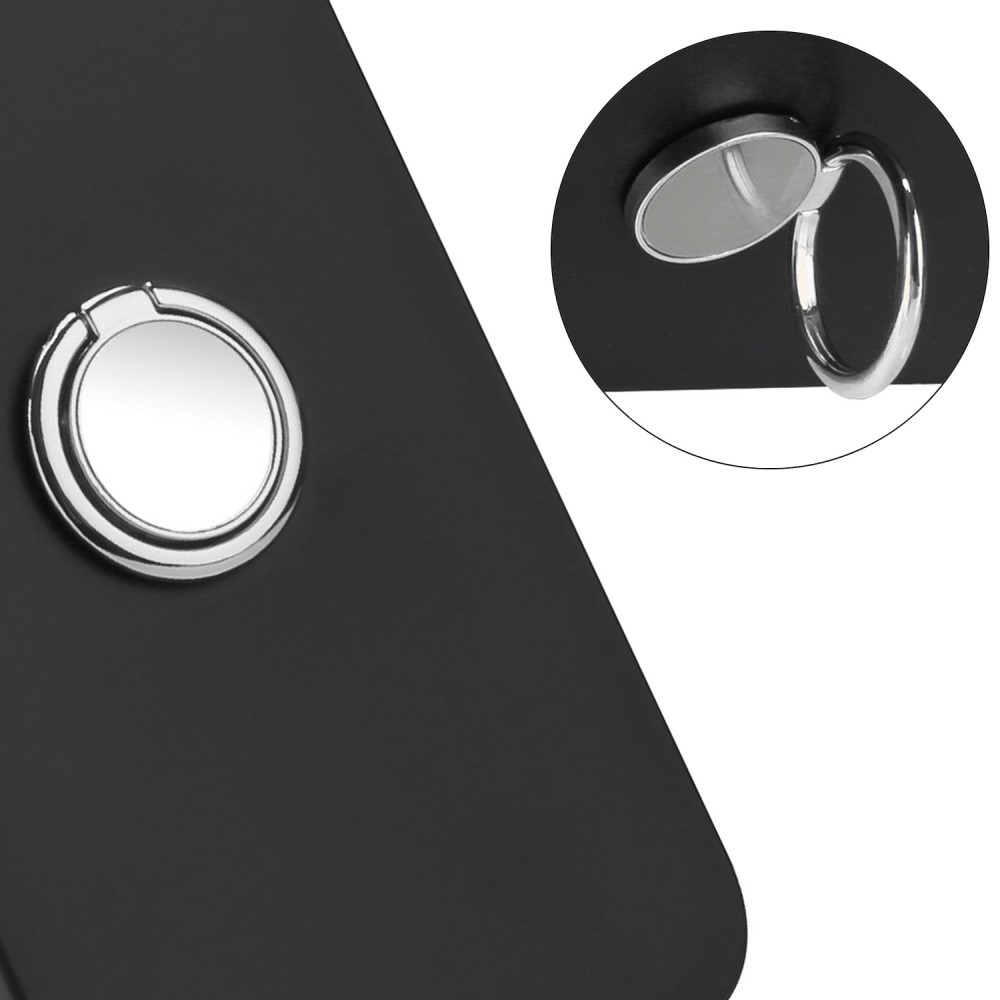 Matt zselés tok ujjgyűrűvel Samsung Galaxy M15 5G készülékhez - fekete/ezüst