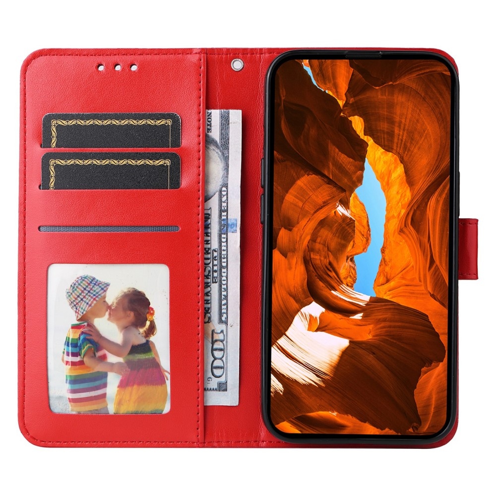 Napraforgó könyv tok a Xiaomi Poco X7 Pro 5G-hez - piros