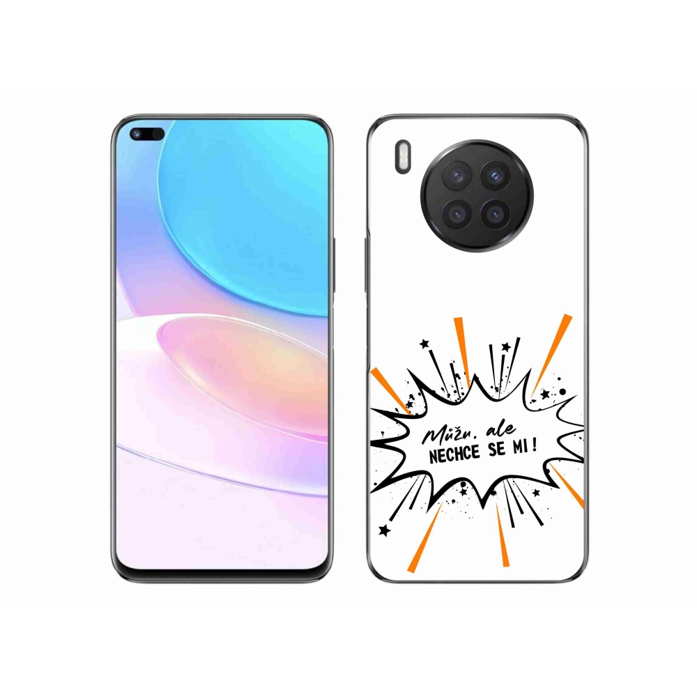 Gél borító mmCase a Huawei Nova 8i készülékhez - vicces szöveg 11 fehér háttérrel