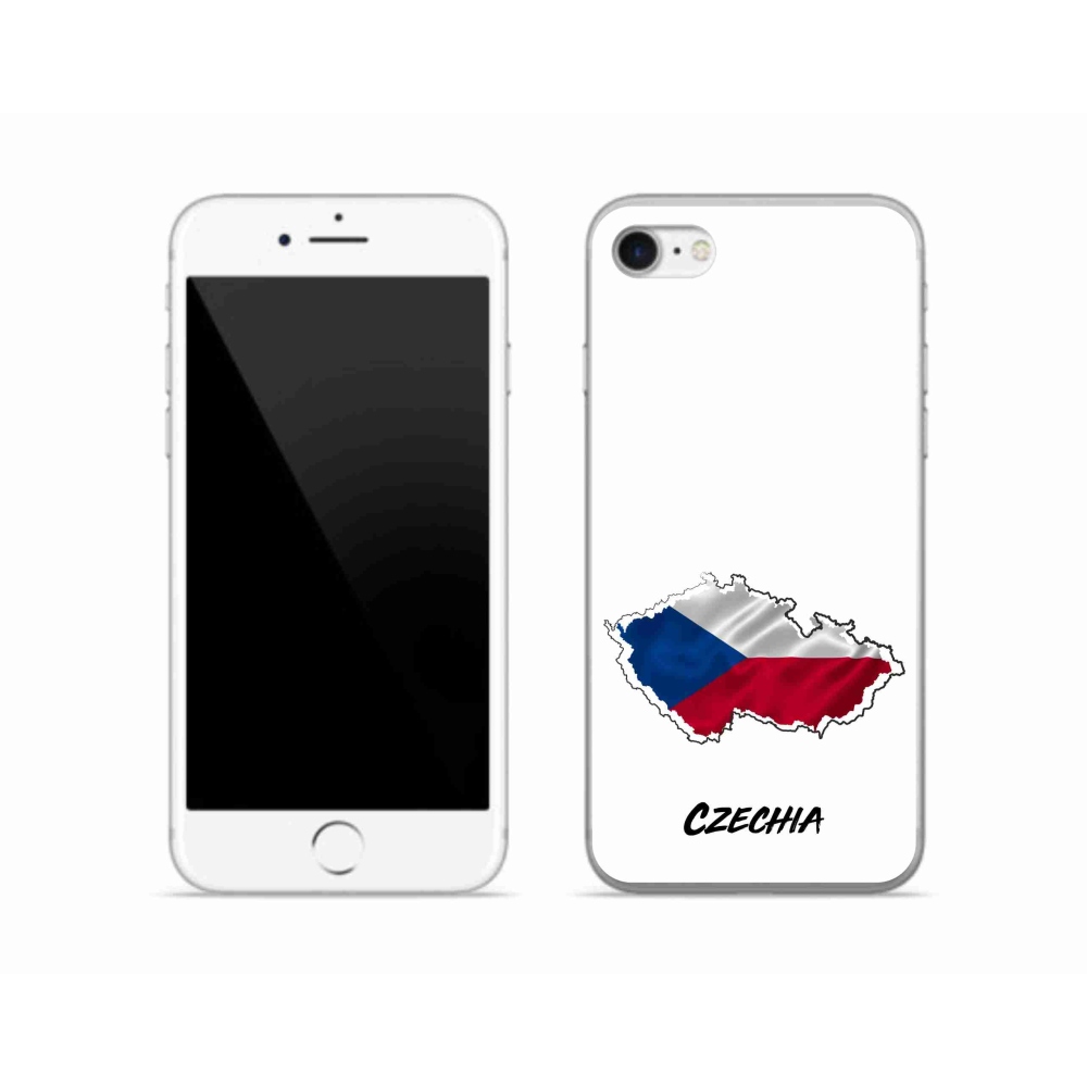 Gél védőhuzat mmCase iPhone SE (2022) - Csehország fehér háttér