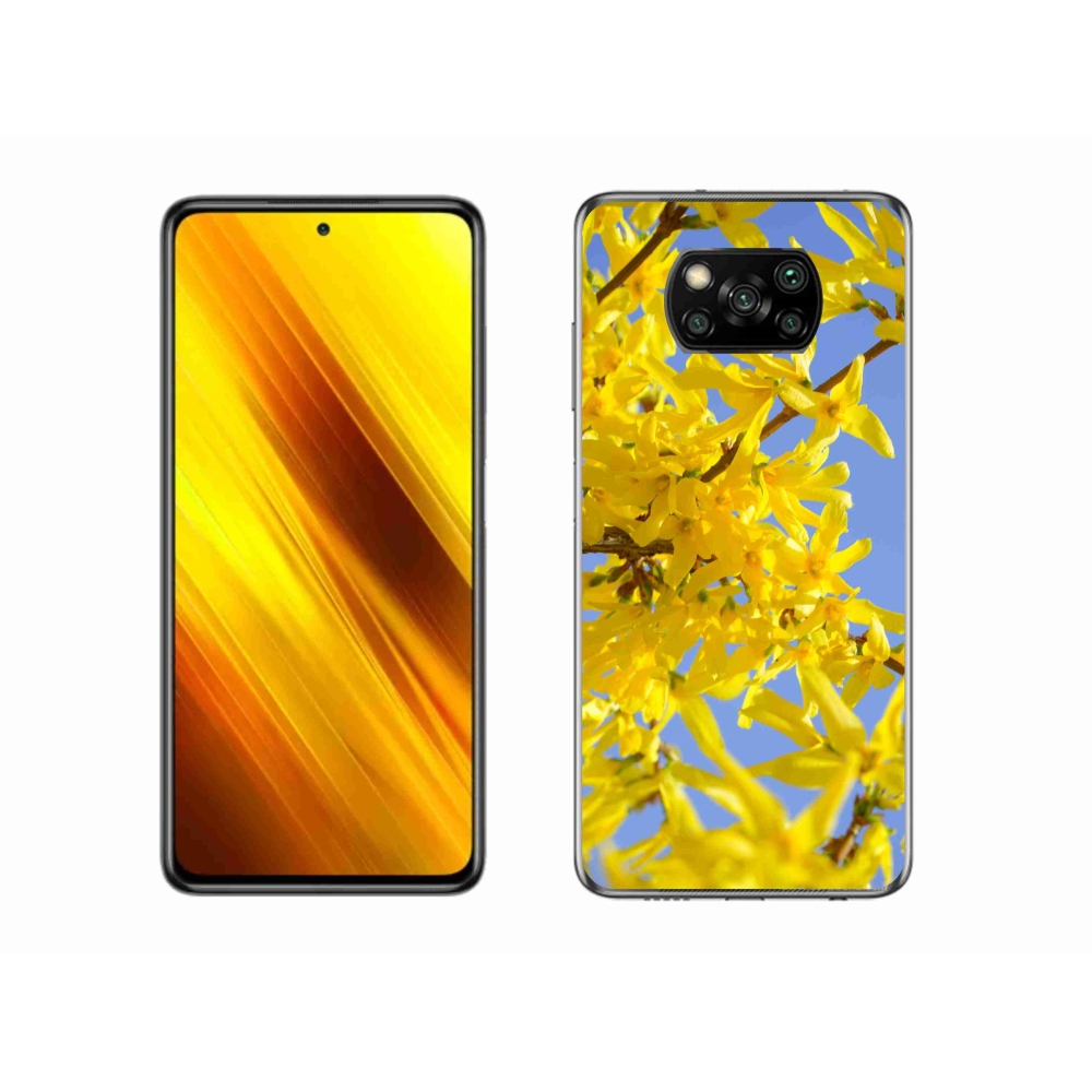 Gél borítás mmCase a Xiaomi Poco X3 Pro számára - sárga virágok