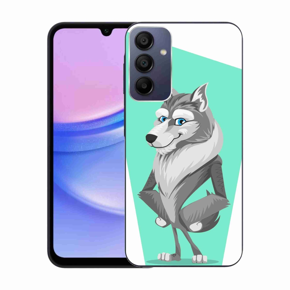Gél védőhuzat mmCase Samsung Galaxy A15 4G/5G - rajzfilm farkashoz