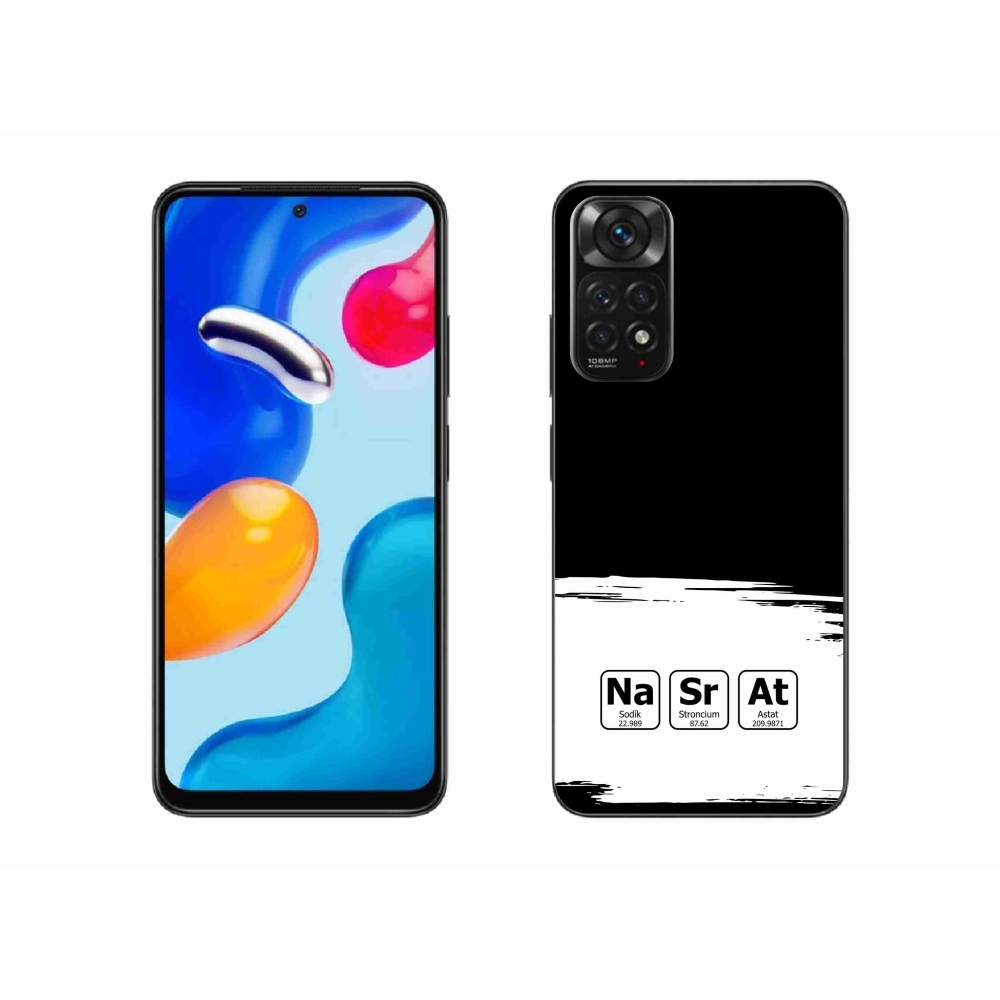 Gél borító mmCase a Xiaomi Redmi Note 11S 4G-hez - kémiai elemek fehér és fekete háttérrel