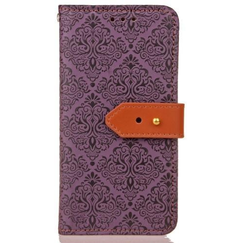 Damaszk PU bőr tok iPhone 6 Plus és iPhone 6s Plus készülékhez - lila