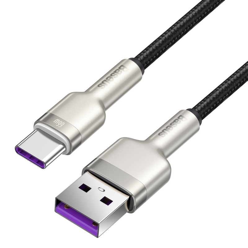 Baseus Cafule Metal sorozatú adatkábel USB-A - USB-C 66W 2m Fekete