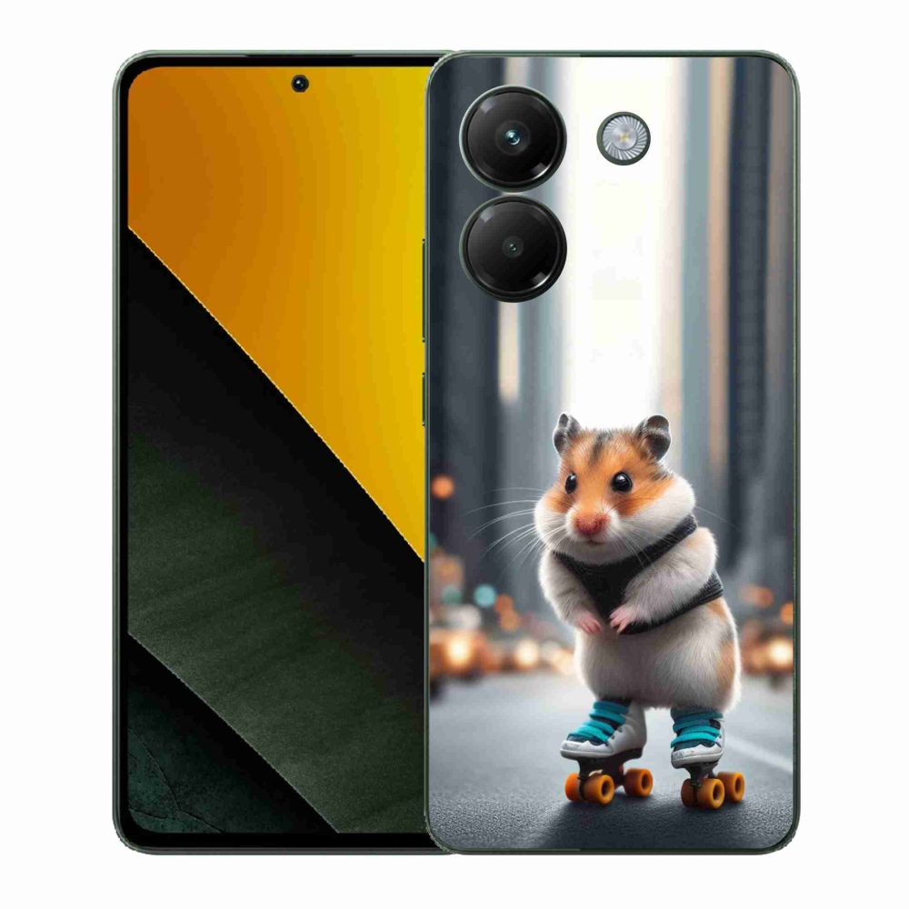 Gél borítás mmCase a Xiaomi Poco M7 Pro 5G számára - hörcsög a korcsolyán