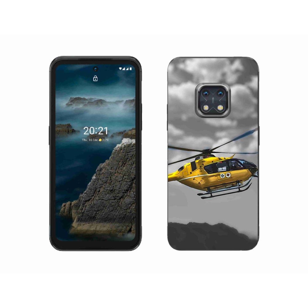 Zselés borítás mmCase a Nokia XR20 készülékhez - sárga helikopter