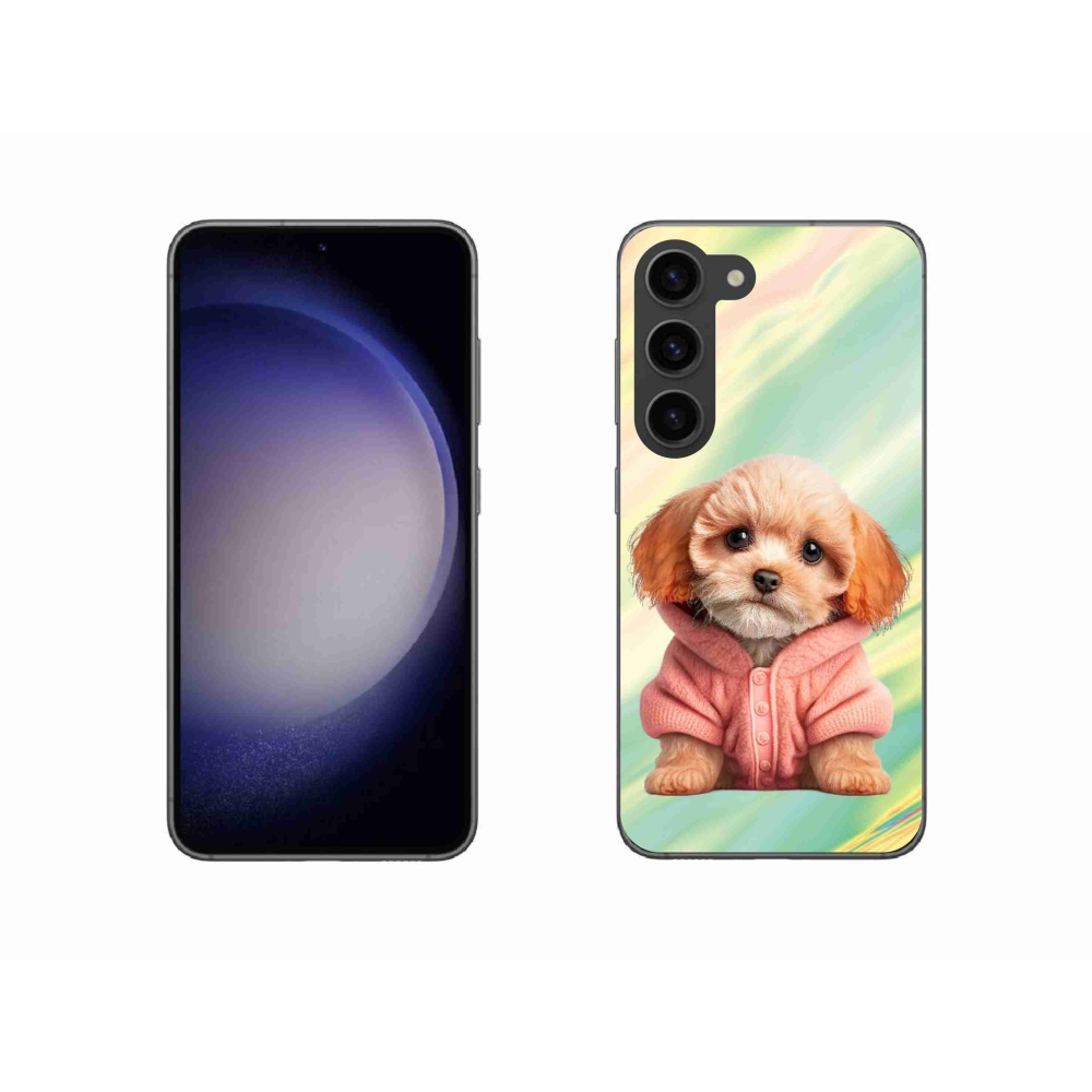 Gél borítás mmCase Samsung Galaxy S23 5G - pulóveres kiskutya Samsung Galaxy S23 5G-hez
