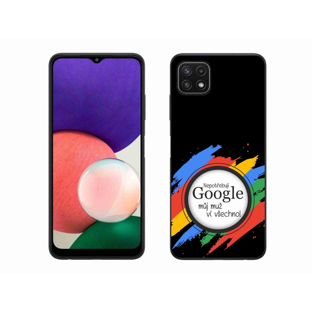 Gél borító mmCase Samsung Galaxy A22 5G - az ember mindent tud fekete háttérrel