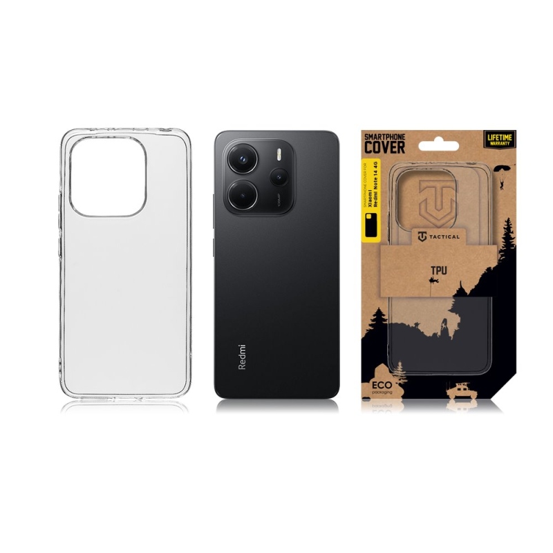 Taktikai TPU borító Xiaomi Redmi Note 14 4G átlátszóhoz
