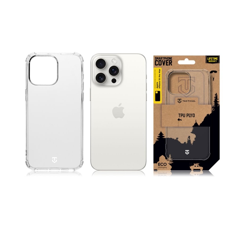 Taktikai TPU Plyo borítás Apple iPhone 15 Pro Max készülékhez - átlátszó