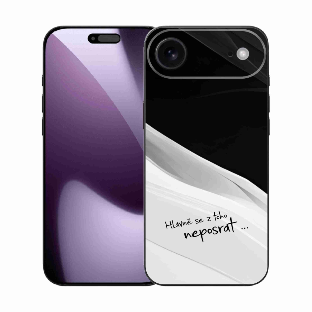 Gél borító mmCase iPhone 17 Air készülékhez - vicces szöveg 13 fehér és fekete háttérrel