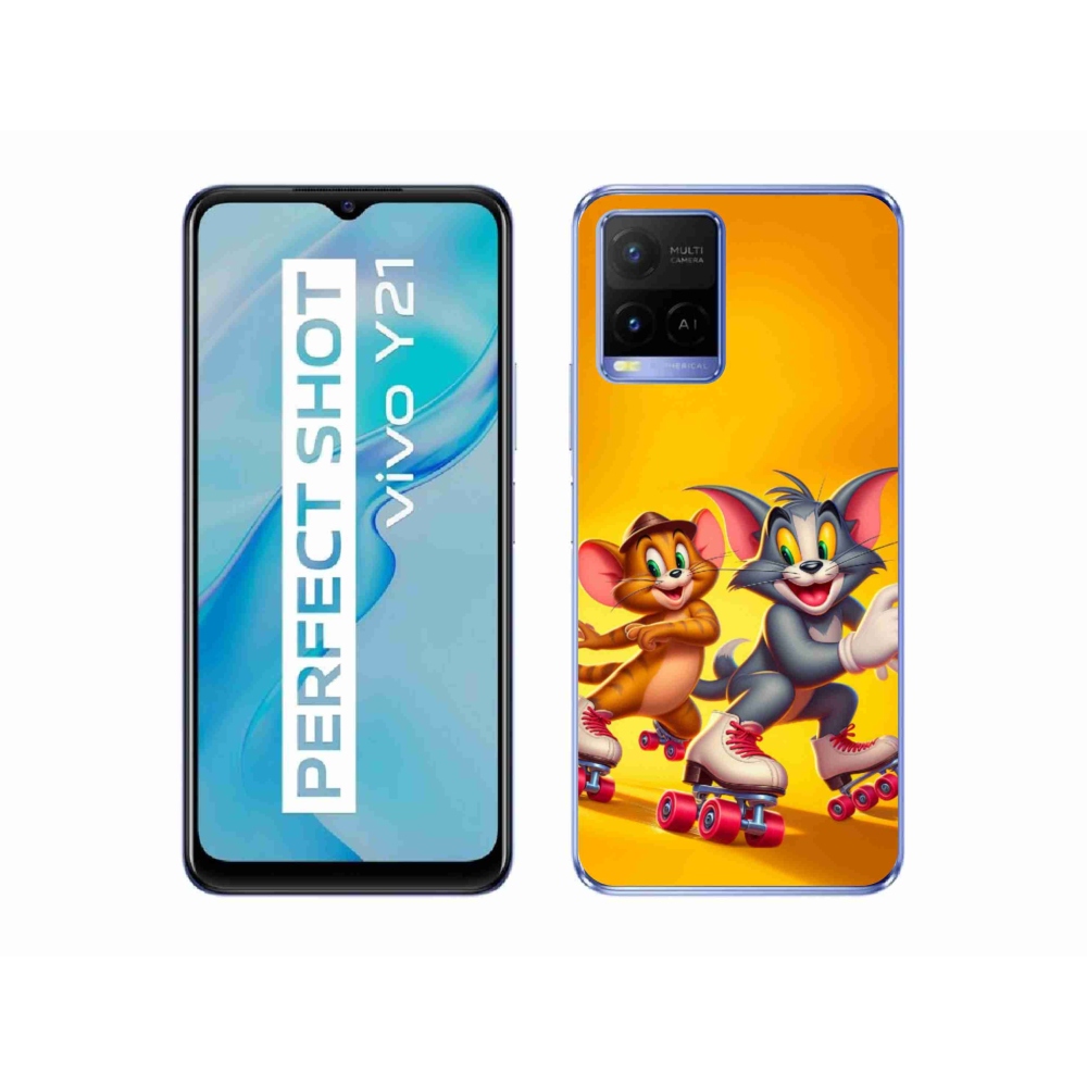 Gél borító mmCase a Vivo Y21/Y21s/Y33s készülékhez - tom a jerry