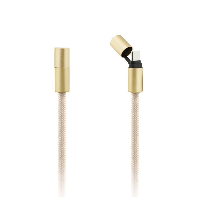 Guess Crossbody Strap 4G Charm USB-C/USB-C töltőkábellel bézs színben