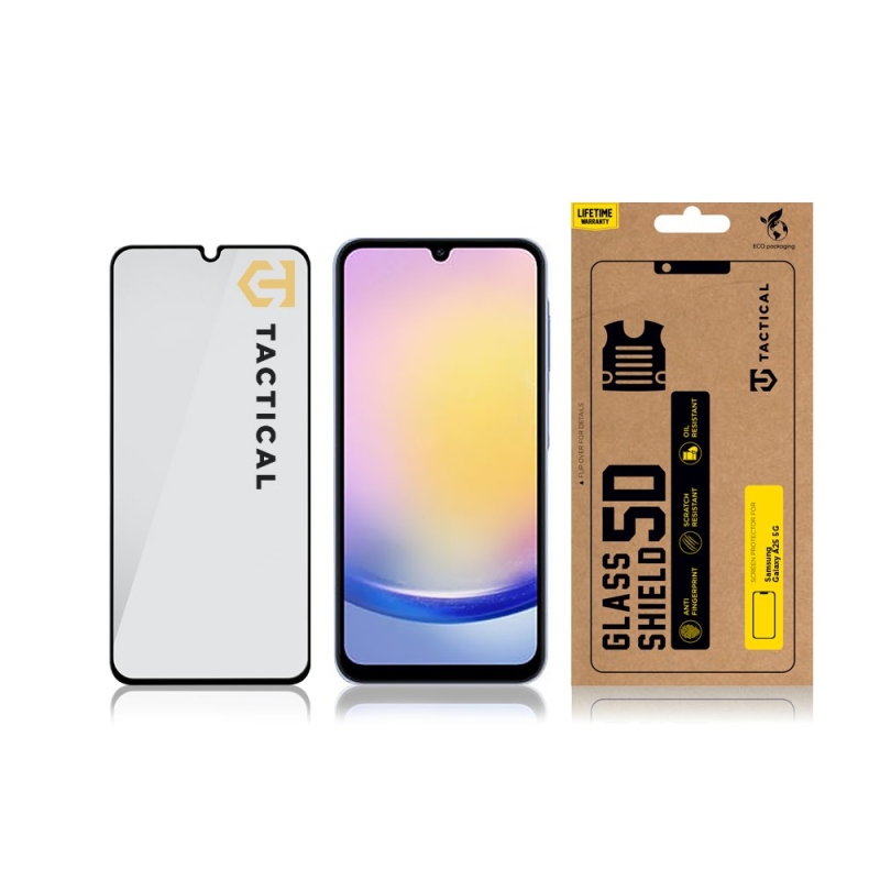 Taktikai üvegpajzs 5D üveg a Samsung Galaxy A25 5G Fekete számára