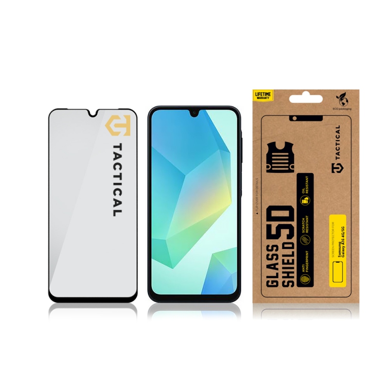 Taktikai üvegpajzs 5D üveg a Samsung Galaxy A16 5G Fekete számára
