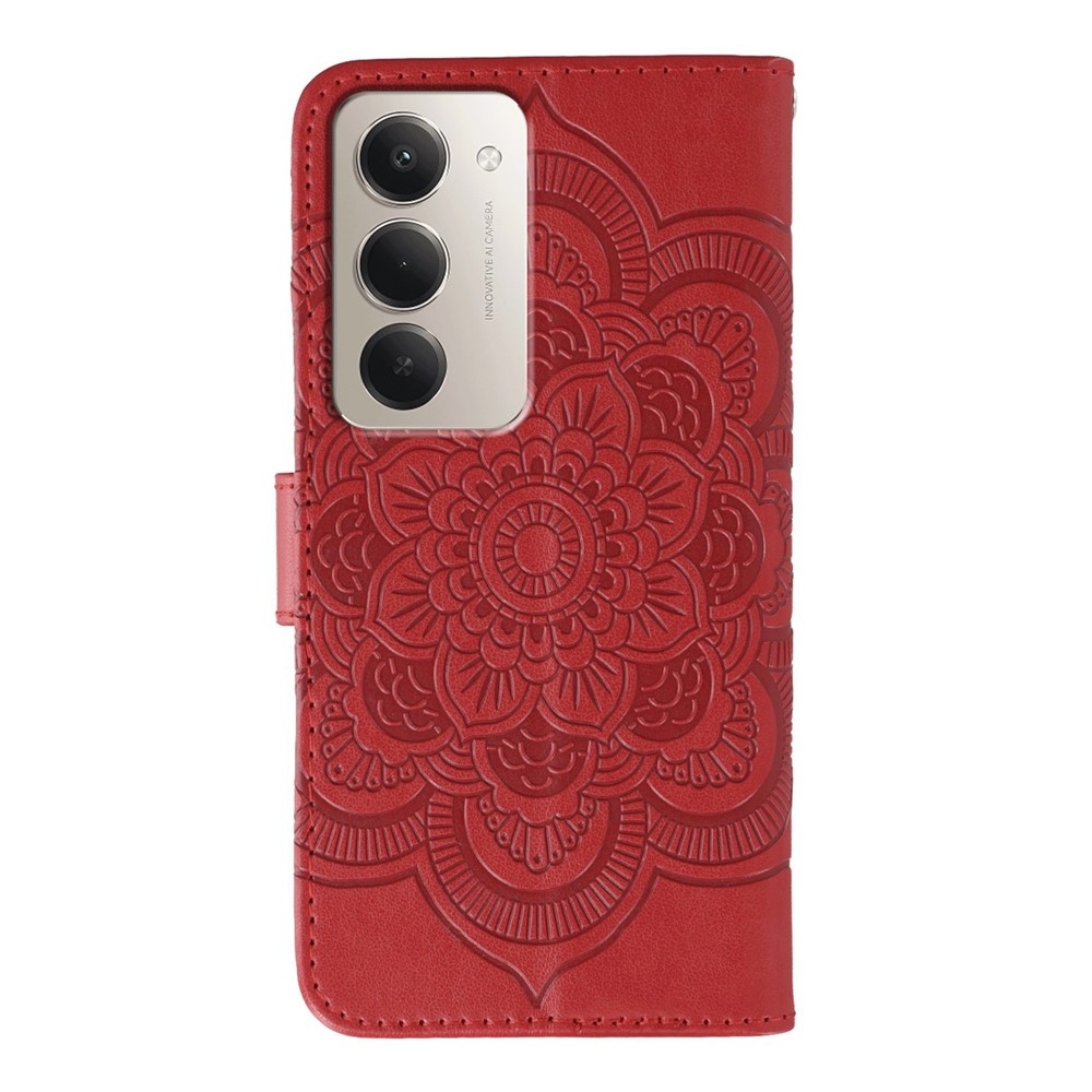 Mandala könyv tok a Xiaomi Redmi 15 5G-hez - piros