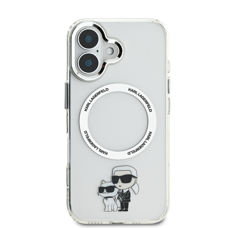 Karl Lagerfeld IML Karl és Choupette MagSafe MagSafe hátlap iPhone 16 Plus-hoz Átlátszó
