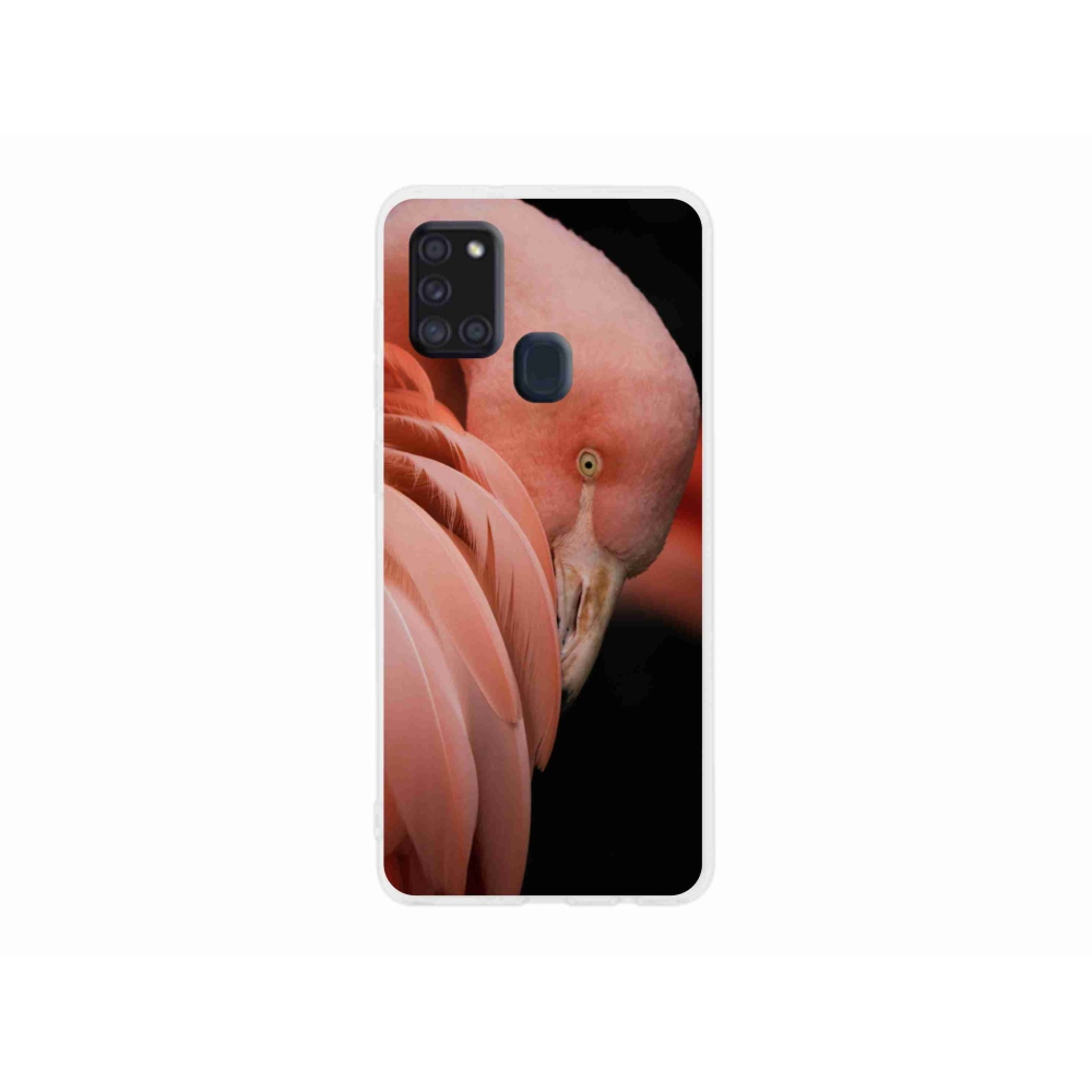 Zselés borítás mmCase Samsung Galaxy A21s készülékhez - flamingó 3