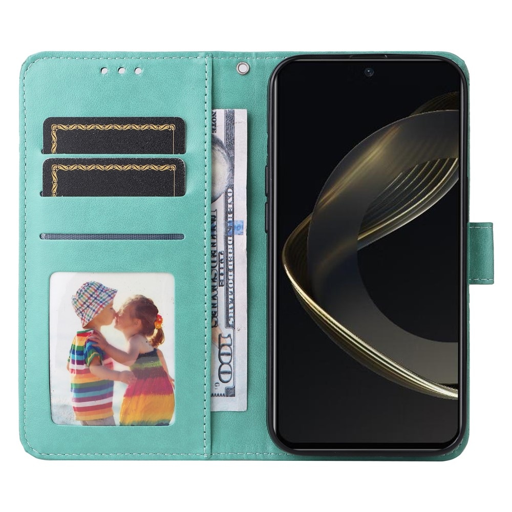 Napraforgó könyvtáska Huawei Nova 12 SE-hez - teáskék színben