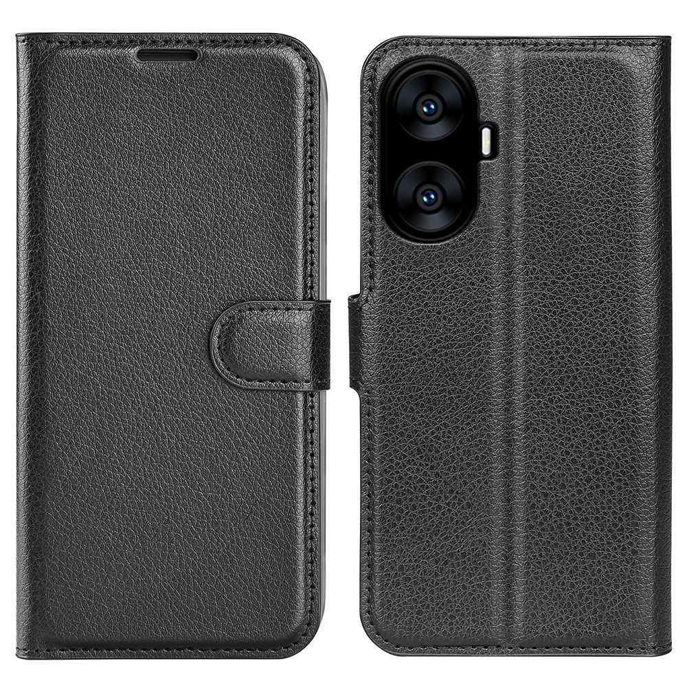 Litchi könyvtáska a Realme C55 készülékhez - fekete