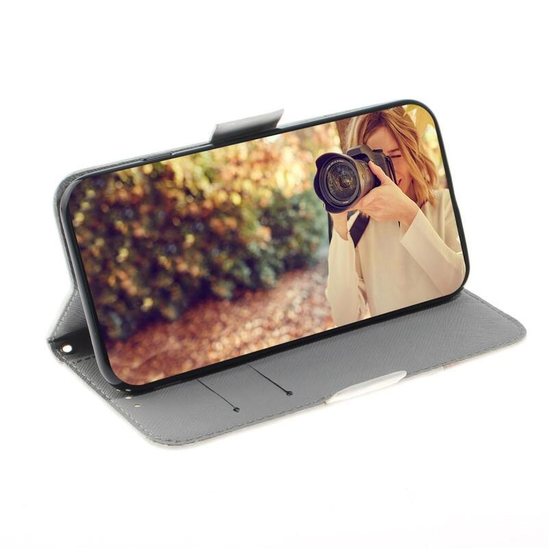 Dekorációs könyv tok Honor 20/Huawei Nova 5T - fehér macska