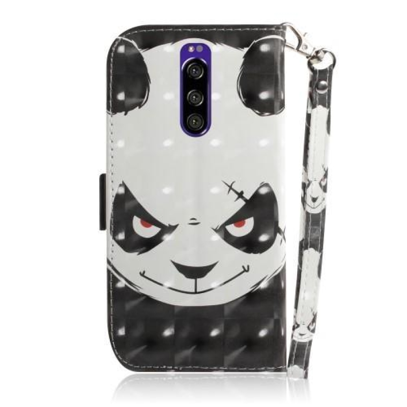 Dekor PU bőr pénztárca tok Sony Xperia 1 - panda