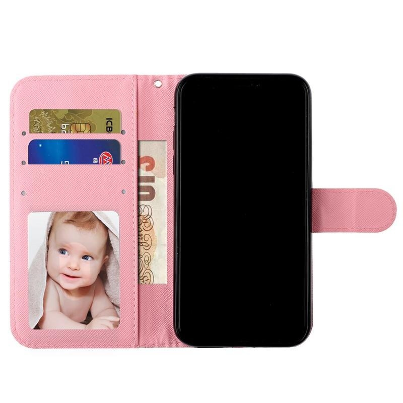 Dekor PU bőr pénztárca tok mobiltelefonhoz iPhone 12 Pro/12 - mackók