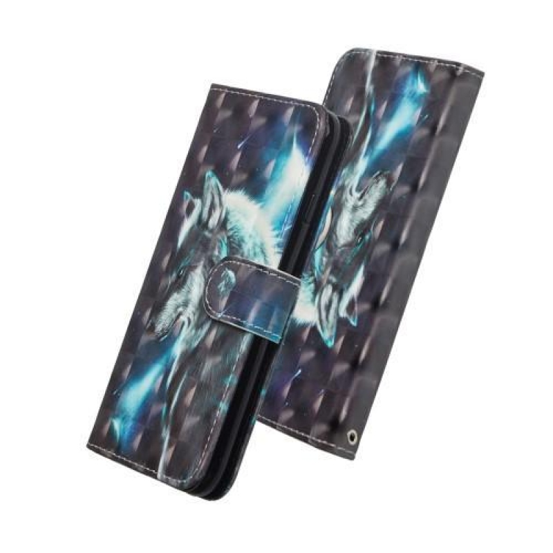 Dekor PU bőr pénztárca tok Nokia 8.1 - farkas