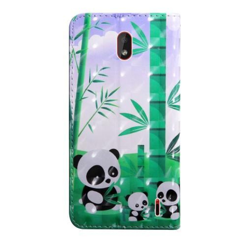 Dekor PU bőr tok Nokia 2.2 mobiltelefonhoz - panda