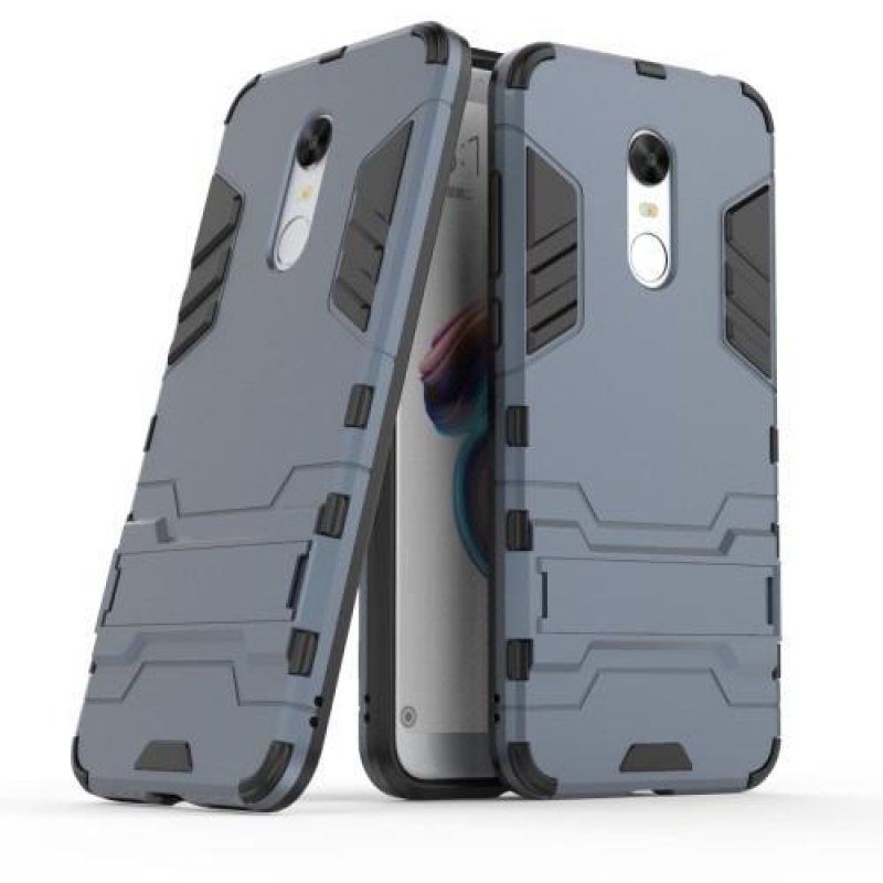 Defender hibrid tartós tok flip állvánnyal Xiaomi Redmi 5 készülékhez - kék-szürke