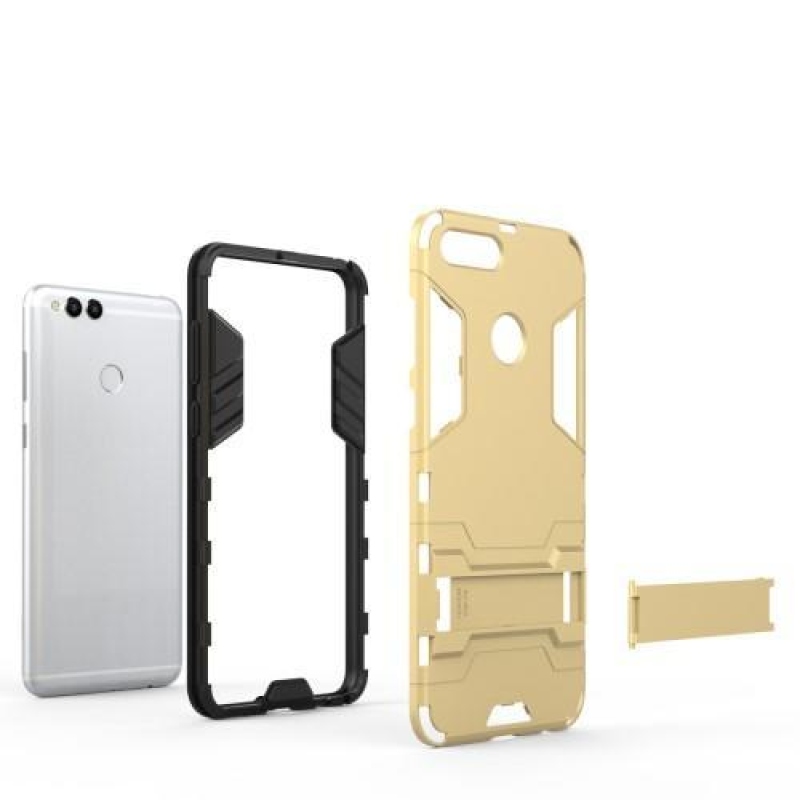 Defender tartós tok állvánnyal a Honor 7X-hez - arany színben