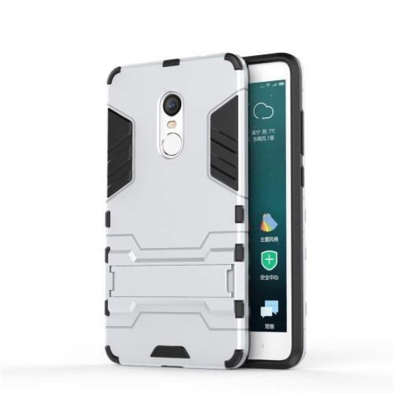Defender tartós tok állvánnyal Xiaomi Redmi Note 4X-hez - ezüst színű