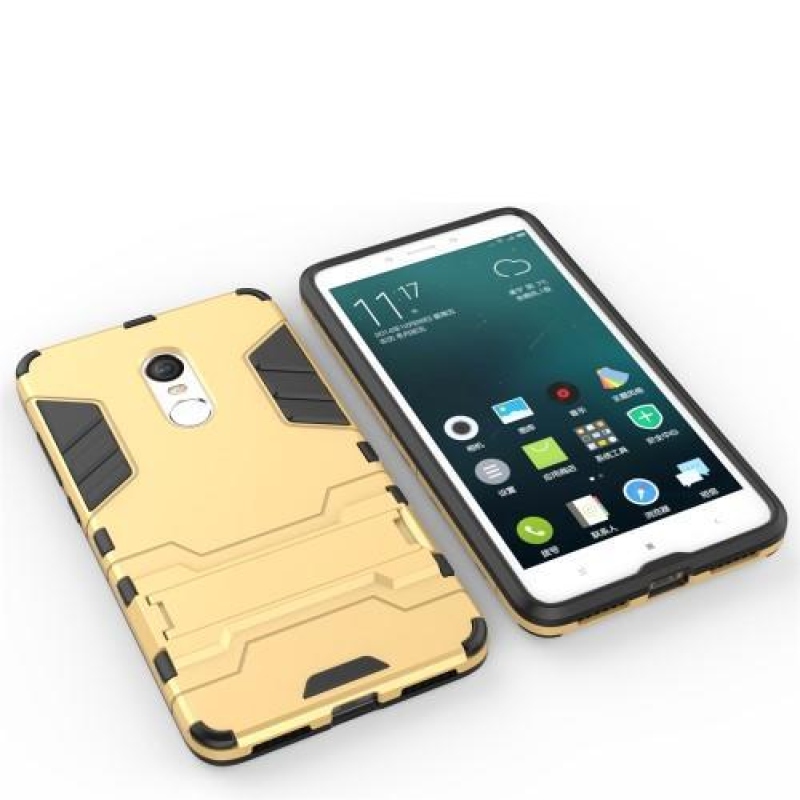 Defender tartós tok állvánnyal Xiaomi Redmi Note 4X-hez - arany színben