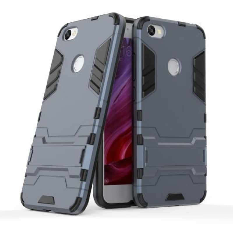 Defender tartós tok állvánnyal Xiaomi Redmi Note 5A Prime készülékhez - kék-szürke