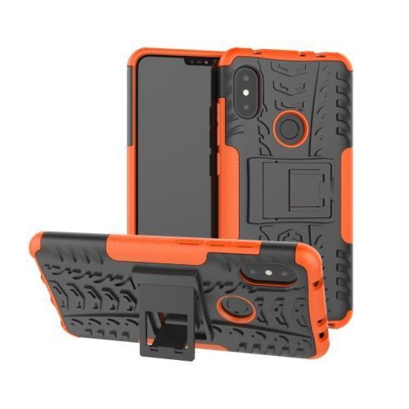 Defendery tartós hibrid tok Xiaomi Redmi Note 6 Pro - narancssárga színben