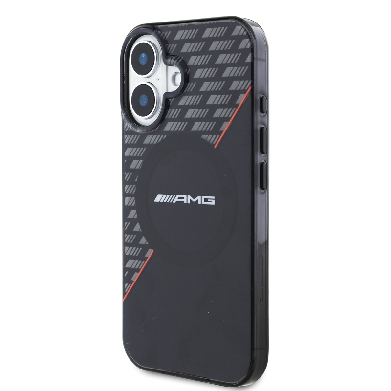 AMG Rhombs MagSafe hátlap iPhone 16 Plus fekete/piros színű borítóhoz