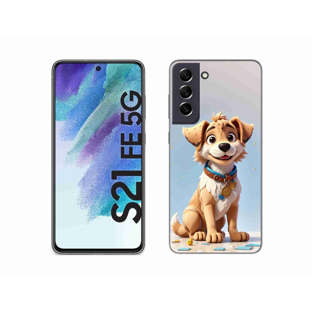 Zselés borítás mmCase Samsung Galaxy S21 FE 5G - rajzfilm kölyökkutya
