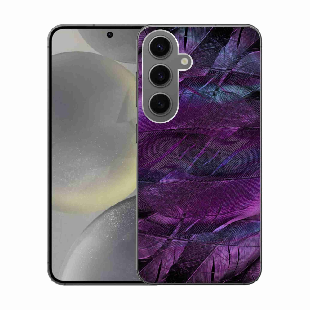 Gél védőhuzat mmCase Samsung Galaxy S24 készülékhez - lila tollak