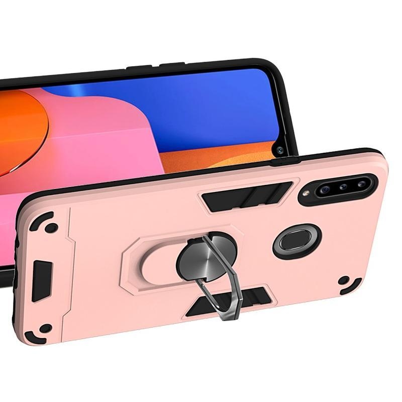 Levehető, tartós hibrid tok Samsung Galaxy A20s készülékhez - rózsaarany színben