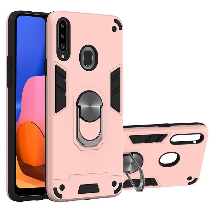 Levehető, tartós hibrid tok Samsung Galaxy A20s készülékhez - rózsaarany színben