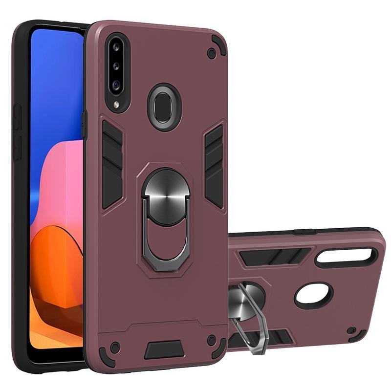 Levehető tartós hibrid tok Samsung Galaxy A20s készülékhez - bordó színben