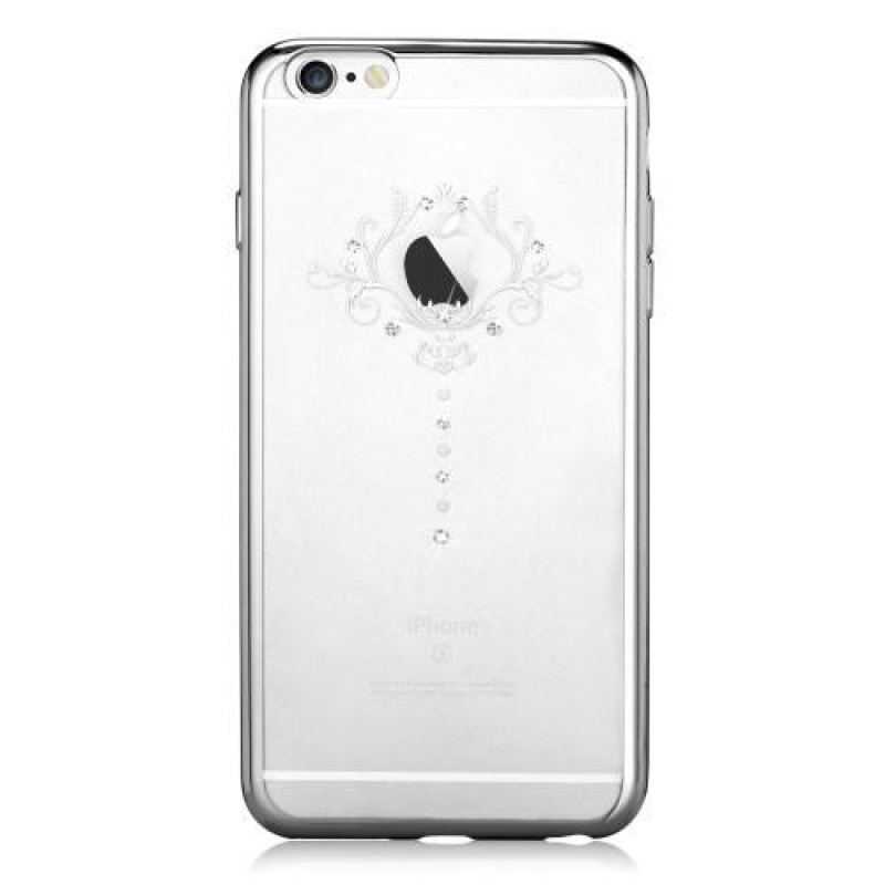 Devi zselés tok Swarovski kristállyal iPhone 6s Plus és 6 Plus készülékhez - írisz/ezüst