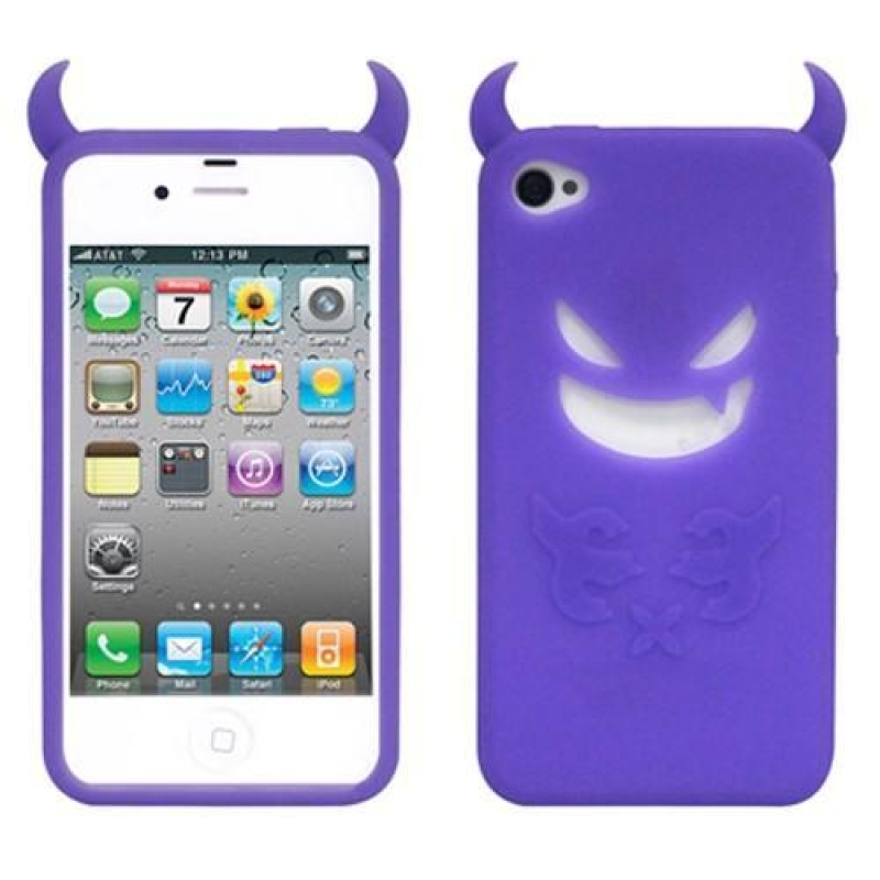 Ördögi szilikon tok iPhone 4 készülékhez - lila