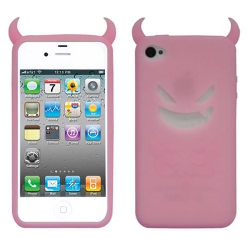 Ördögi szilikon tok iPhone 4 készülékhez - rózsaszín