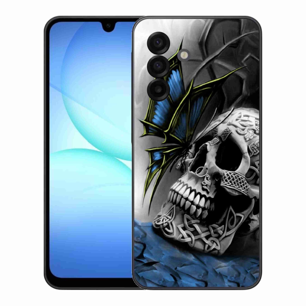 Gél borítás mmCase Samsung Galaxy A17 4G/5G - pillangó és koponya - Samsung Galaxy A17 4G/5G számára