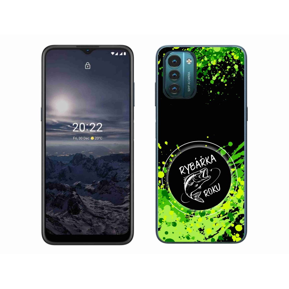 Zselés borítás mmCase a Nokia G11/G21 készülékhez - Az év horgásza fekete háttérrel